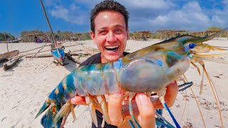 Huge SHRIMP BBQ in Madagascar!! 🦐 Street Food Tour + Avenue of the Baobabs 🇲🇬