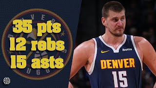 Nikola Jokic 35 pts 12 rebs 15 asts vs Nets 24/25 season