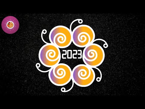 New Year Rangoli 2023 | Beautiful New Year Muggulu | New Year Kolam 2023 Design | 2023 Kolam Designs