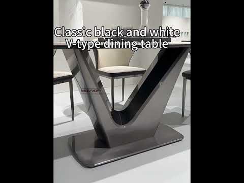 #shorts Stylishly Timeless: The Black & White V-Dining Table