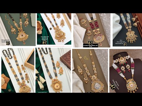 Rajwadi Long Mangalsutra set | Traditional  long Mangalsutra with  Earrings | Naam wala mangalsutra