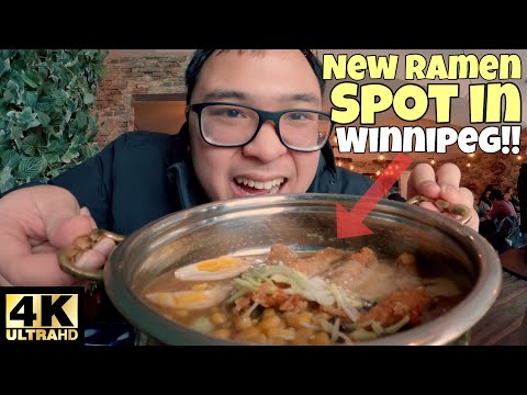 WINNIPEG LOCAL FOOD!! NEW RAMEN SPOT IN WINNIPEG MANITOBA 🍜🇯🇵!! [4K]