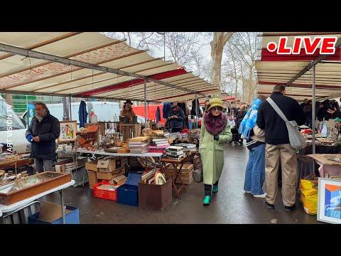 [🇫🇷Paris Live] Bonjour Paris Sunday Flea Market Walk Live Broadcasting  12/January/2025