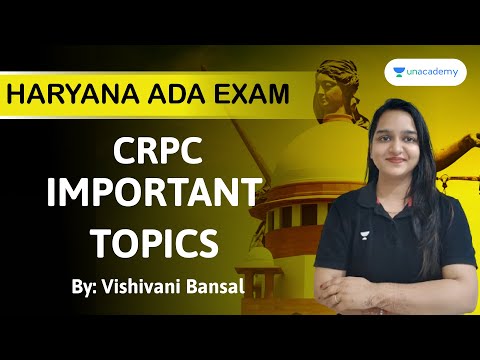 Revision Session | Important topics of CrPC |  Haryana ADA Exam Preparation | By Vishivani Ma'am