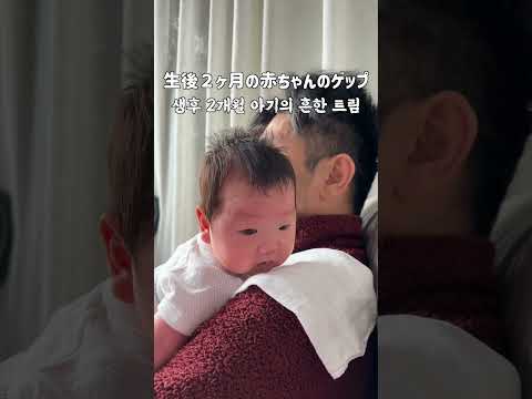 生後２ヶ月の赤ちゃんのいつものゲップ #shorts #newborn