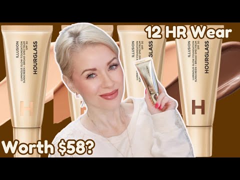 NEW Hourglass ILLUSION LUMINOUS GLOW FOUNDATION WITH SPF 30 | REVIEW + 12 HR WEAR