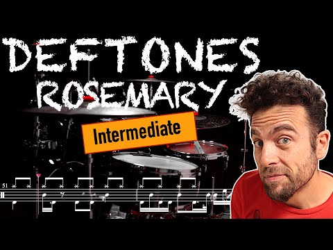 Deftones - Rosemary - Drum cover (with scrolling drum score)