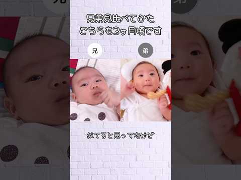 【赤ちゃん】生後3ヶ月見比べてみた👶🏻兄弟似てる？似てない？#baby #男の子 #兄弟