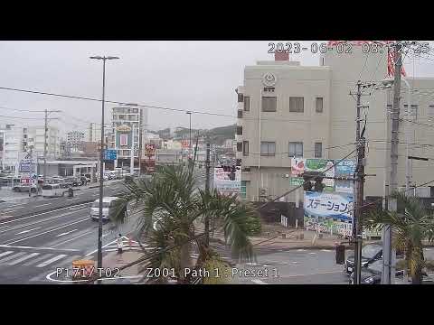 【アーカイブ 2023.06.02】台風2号 防災 42X PTZ LIVE 沖縄 宜野湾 大謝名交差点  ライブカメラ