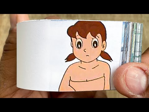 Doraemon Cartoon Flipbook #208 | Nobita Saw Shizuka Without Cloth Flip Book | Flip Book Artist 2024