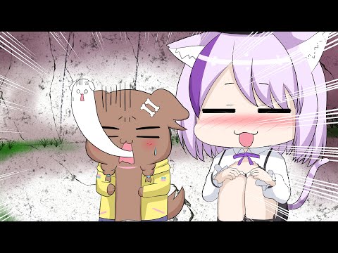 【手描き　ホロライブ　切り抜き漫画】Eng:sub 酔っ払い猫に翻弄される犬Dog teased by drunk cat