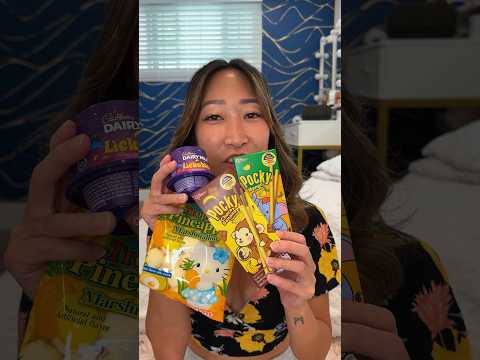 Trying a bunch of random snacks! #foodreview #mukbang #asmr #pocky #chocolate #hellokitty #snacks