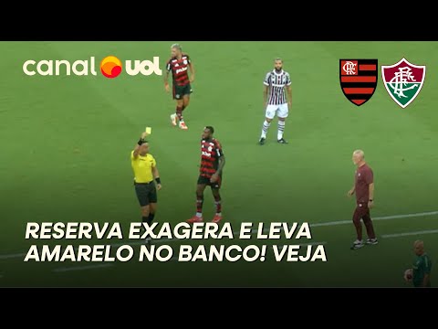 FLUMINENSE X FLAMENGO: EXAGEROU! RESERVA RECLAMA DE LANCE DE FUENTES E PULGAR E TOMA CARTÃO AMARELO