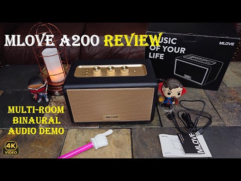 MLOVE A200 Retro Bluetooth Speaker Review 🔉 Binaural Audio Demo in Multi-Rooms 😉 4K Video 🔋Battery