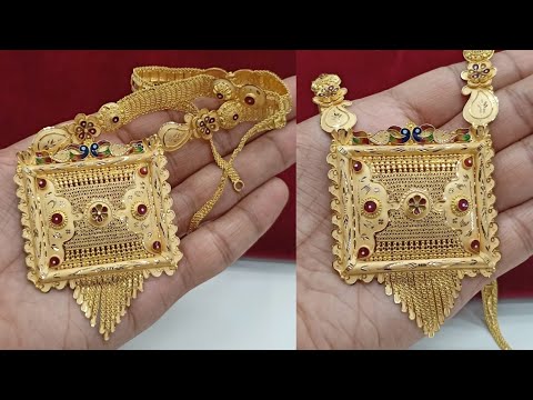 hallmark gold latest new long necklace designs 2024 with weight & price || gold long necklace design