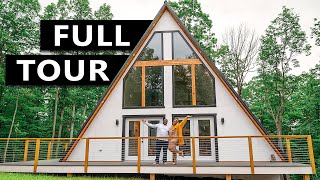 1,000sqft MODERN A-FRAME CABIN Full Tour! DEN A-Frame Prefab Kit House