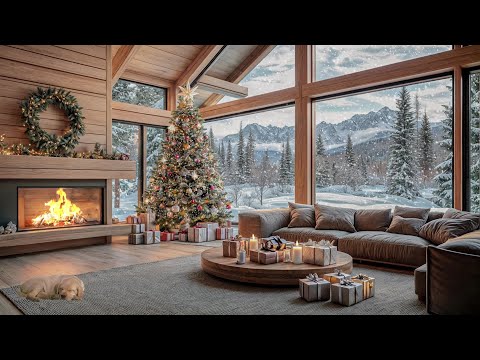 Cozy Christmas Winter Ambience with Fireplace ASMR & Peaceful Snow Sounds for Inner Peace