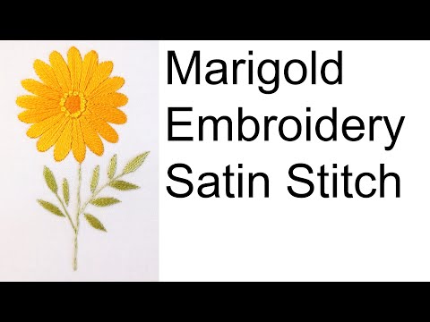 Marigold Embroidery - satin stitch