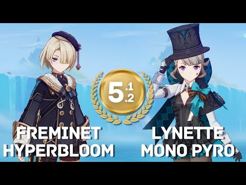 Freminet Hyperbloom and Lynette Mono Pyro - Spiral Abyss 5.1 - 5.2 | Genshin Impact