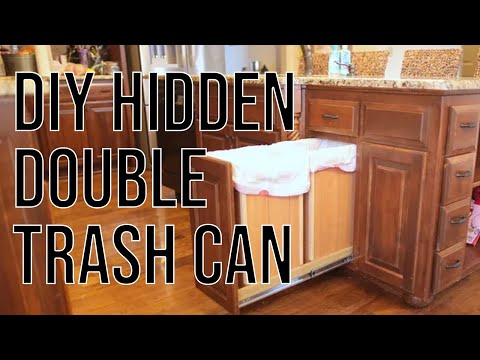 DIY Pull Out Double Trash Can Tutorial  (Hidden and Concealed Behind a Cabinet Door)