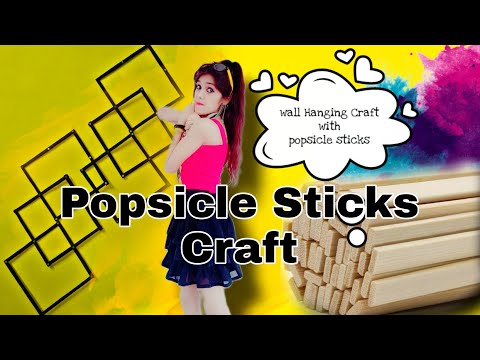 DIY:- popsicle sticks craft //How to make wall hanging decor craft using stick// wall hanging craft