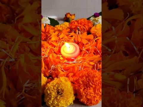 Flower Rangoli for Diwali #shorts #diwali #flowerrangoli #diwalidecor #shortsvideo