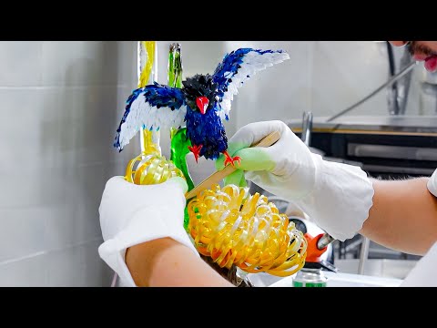 Make a Beautiful Taiwan Blue Magpie by Sugar / 台灣藍鵲糖雕工藝 - Taiwan Sugar Sculptor