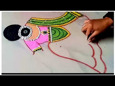 Makar Sankranti Special Rangoli🌟Sankranti Rangoli🌟sankranthi muggulu🌟girl rangoli🌟haldikunku rangoli