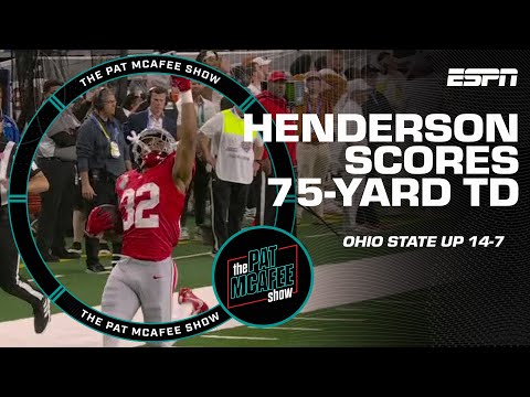 Pat McAfee Show reacts to TreVeyon Henderson’s 75-yard TD before halftime | Field Pass