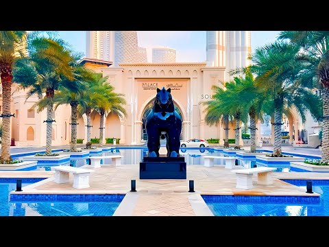 Palace Downtown Dubai, Best Luxury Hotel for viewing Dubai Fountain & Burj Khalifa (4K Travel Video)