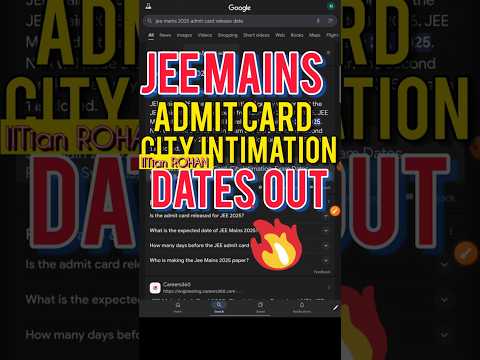 JEE Mains Admit Card 2025 😳| JEE Main City Intimation 2025 | Jee Mains 2025 Admit Card #Jee #shorts