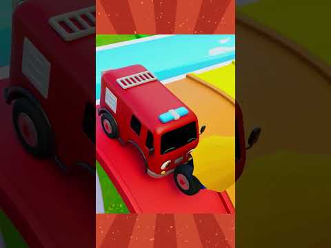 Have fun playing Colorful Slides with Wheels On The Bus |  #short3d #shortsviral #shortsyoutube