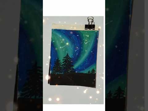 Easy northern lights / Aurora painting ✨ #shortvideo #art #painting #drawing #tutorial