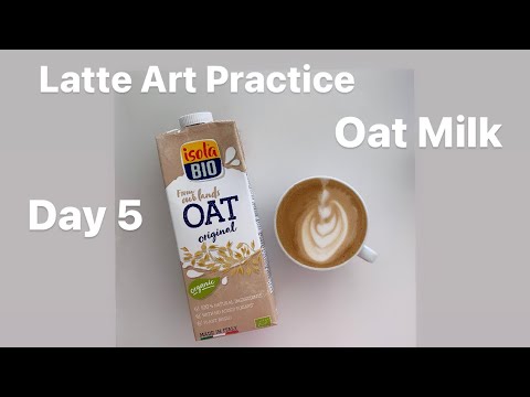 Oat Milk Latte Art Practices Day 5/ オーツミルクラテアート練習 5日目