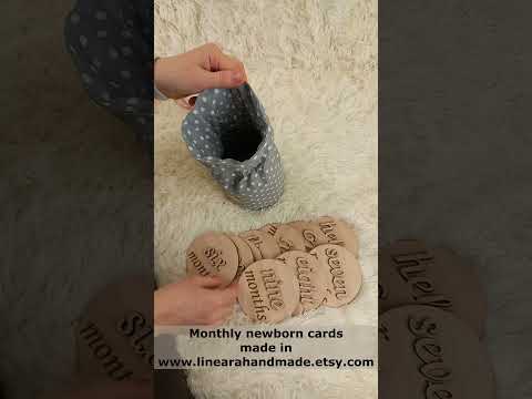 Handmade Wood Monthly Milestone Cards: The Perfect Newborn Gift & Nursing Decor! by Linearahandmade