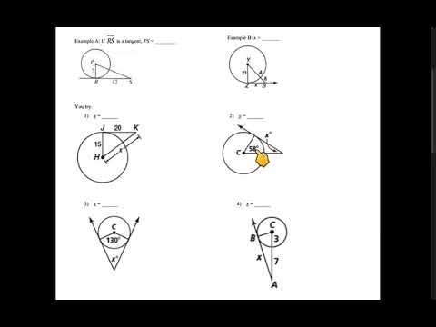 geometry 9-2 concept guide: tangents and circles