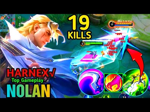 Nolan 19 Kills Gameplay + Triple Kill || Builds And Guides|| One Shot Enemy