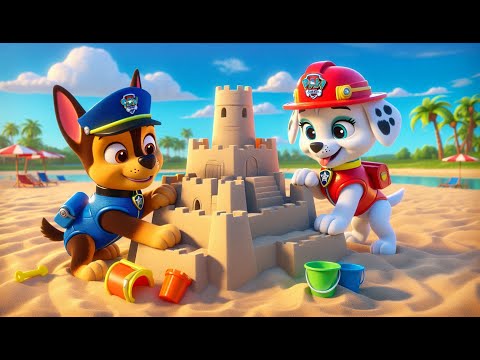 Paw Patrol Ultimate Rescue | MARSHALL x CHASE Play ON Beach | Very Funny Story | Rainbow 3