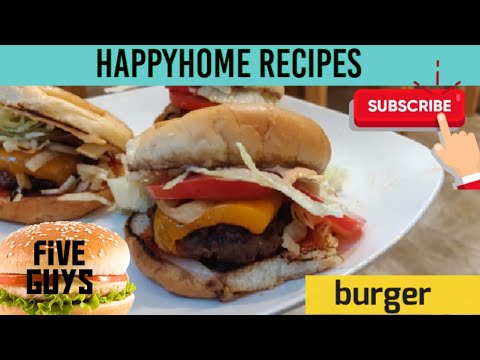 Five guys inspired burger|Best ever Homemade burger|stove top