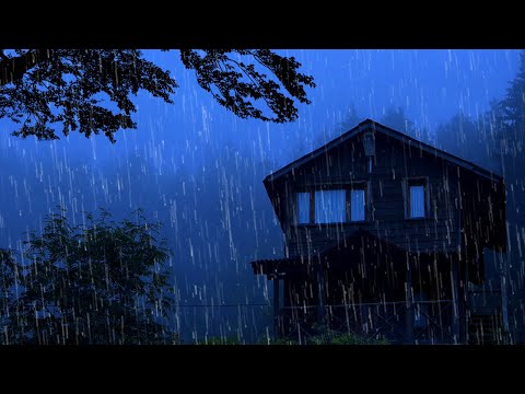 Fall Asleep Immediately with Heavy Rain & Robust Thunder Sounds on Tin Roof at Night - White Noise