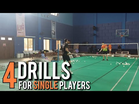 4 Badminton Drills For Single Players to improve Net Shot - Straight Drops and Lobs