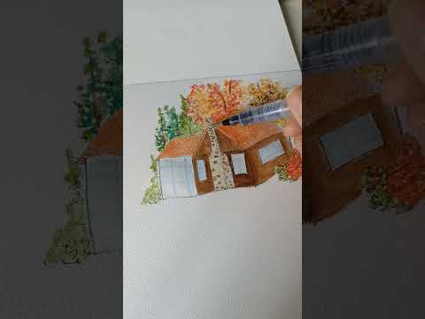 cosy painting #art #artwork #drawing #video  #painting #cosy #watercolorpainting #challenge