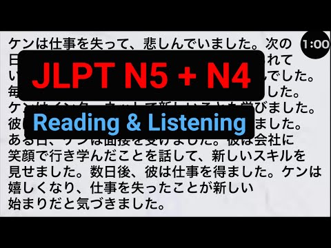 Japanese JLPT N5 & N4 Reading & Listening Practice - 2.失業者の旅