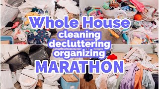 WHOLE HOUSE CLEANING DECLUTTERING AND ORGANIZING MARATHON // OVER 3 HOURS OF CLEANING MOTIVATION