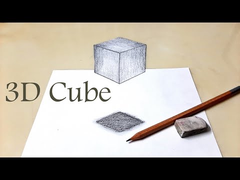 Floating 3D Cube | How to make | Pencil Sketch