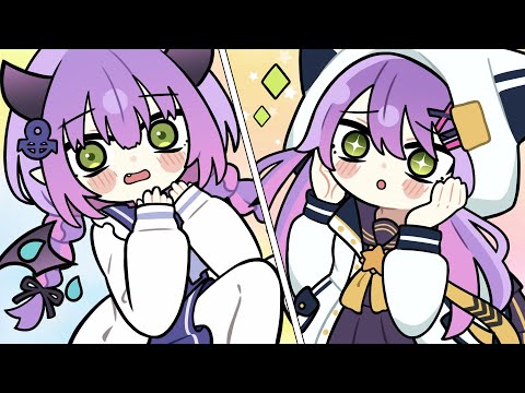 【手描き】トワ様によるあくたんとすいちゃんの物まね【ホロライブ/常闇トワ/切り抜き漫画】