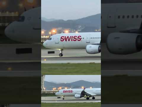 Swiss Air despegando en Barcelona #youtubeshorts #remix #aviation #planespotting #shorts #short