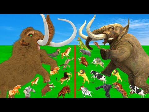 ARBS Prehistoric Mammals vs ARK Prehistoric Animals vs Mammoth Animal Revolt Battle Simulator