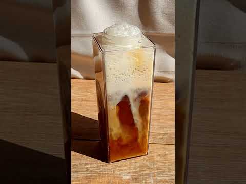 Foamy Iced Latte 🤎 #icedcoffee #icedlatte #coffeerecipe