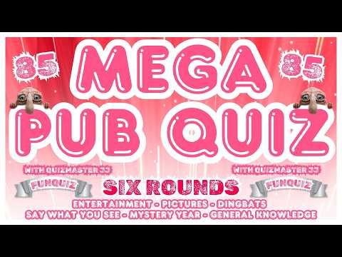 Pub Quiz No85 - 6 Different Rounds - 40 Questions & Answers - 80 Points to Win. trivia/quiz Fun Quiz